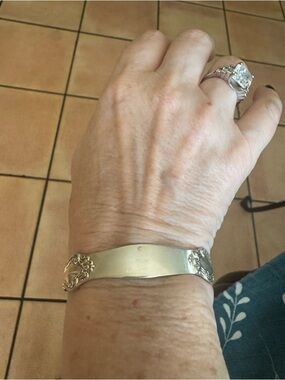 Reed & Barton Vintage Relief Swirls Design Sterling Silver Cuff Bracelet